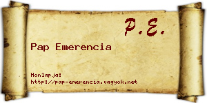 Pap Emerencia névjegykártya